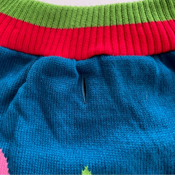 Dog Sweater Blue Knit with a Colorful Argyle Pattern XL - Picture 4 of 6